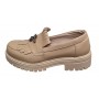 Pantofi dama casual din piele naturala box - Model Cleopatra Bej